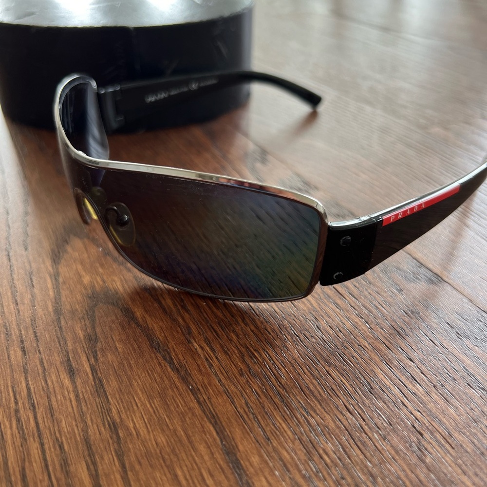 Prada Black and Silver Sunglasses